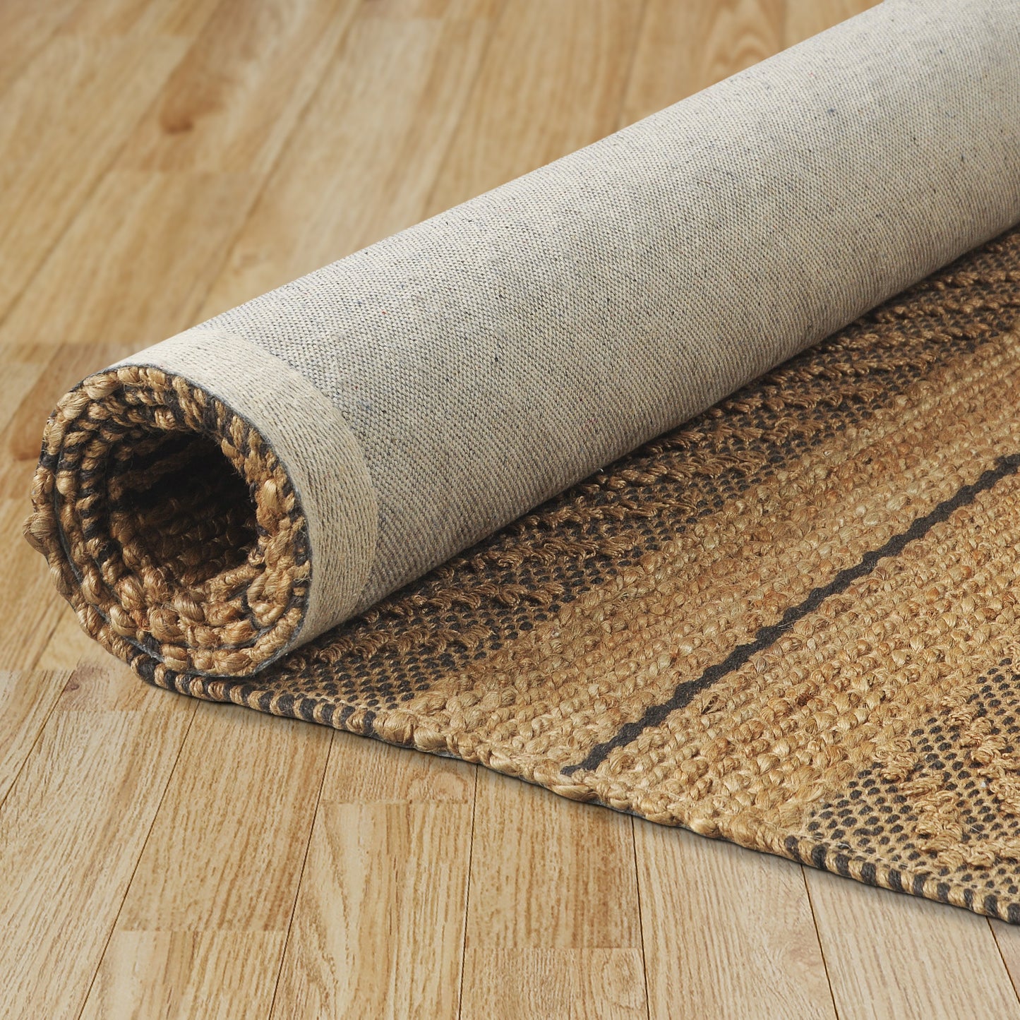 Earth-81893 Farmhouse Hand-Woven Tan/Gray Cotton Indoor Area Rug - LR Home