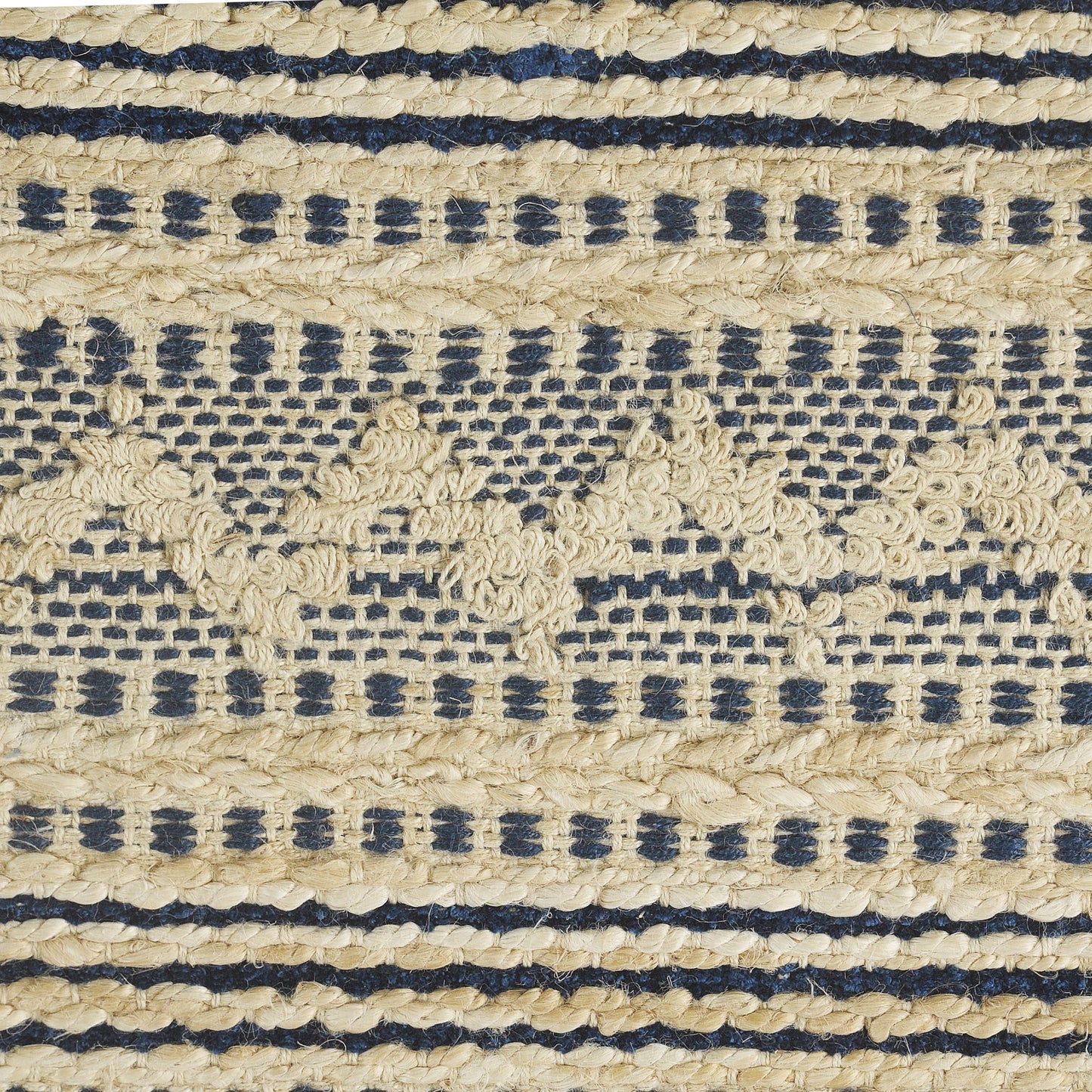 Earth-81895 Farmhouse Hand-Woven Navy/Off-White Cotton Indoor Area Rug - LR Home