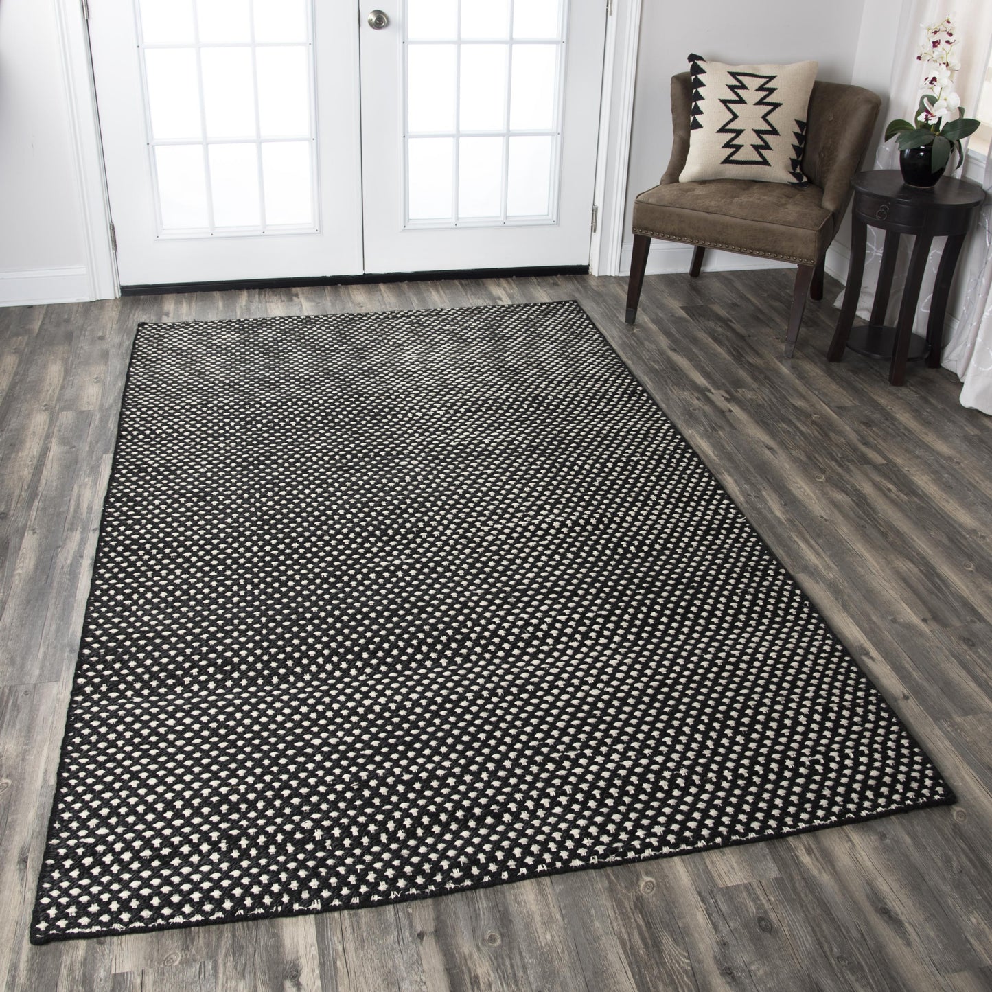 Ellington EG9038 Black Hand-Woven Rug - Rizzy