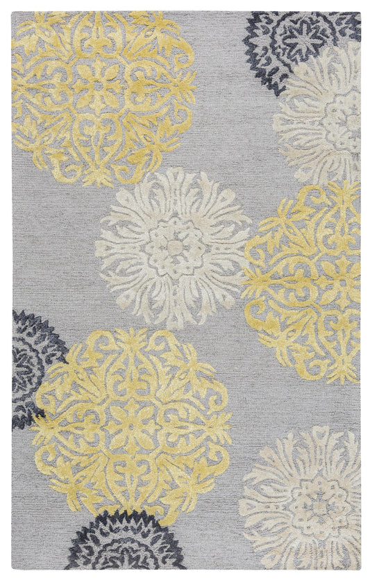 Eden Harbor EH8639 Gray/Yellow Hand-Tufted Rug - Rizzy
