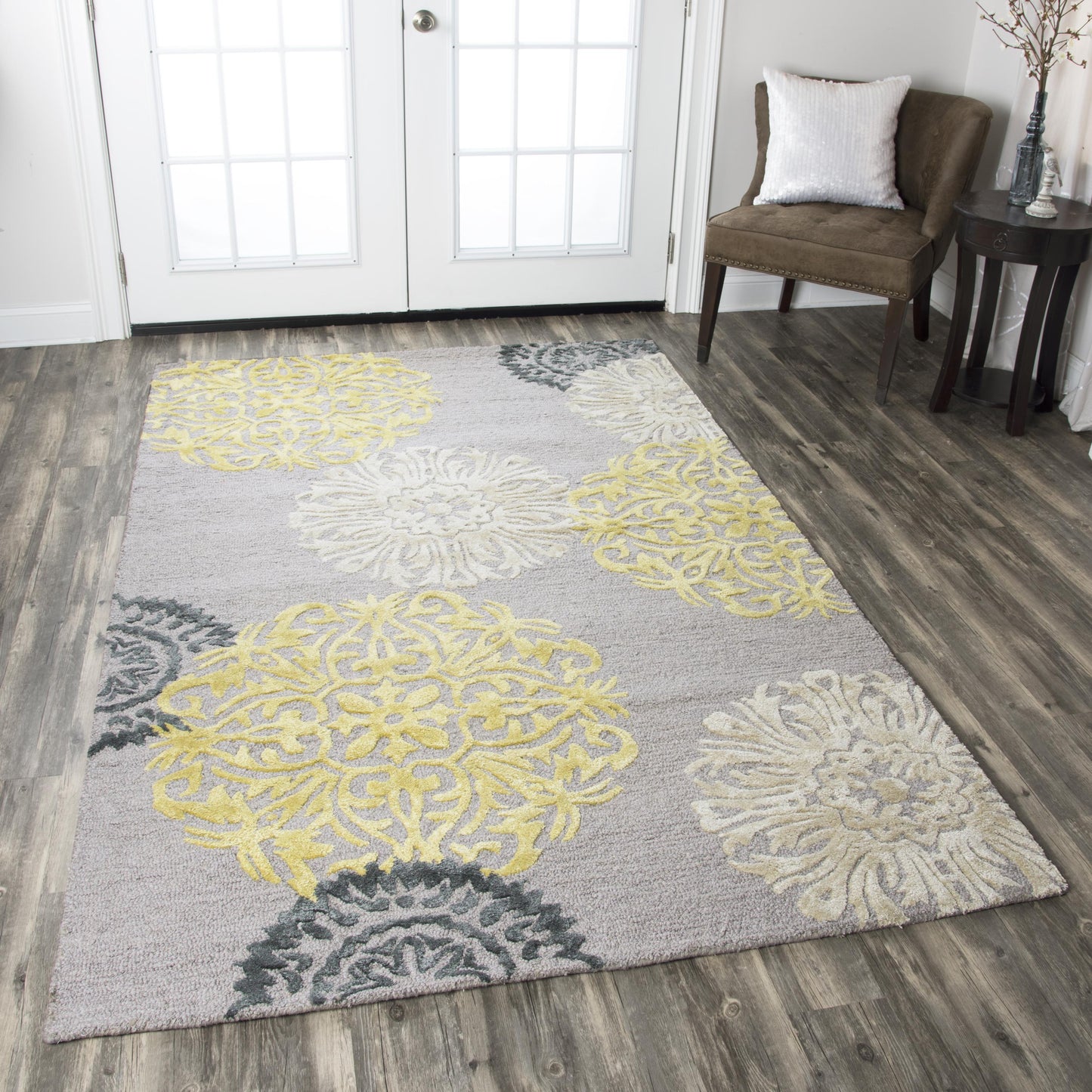 Eden Harbor EH8639 Gray/Yellow Hand-Tufted Rug - Rizzy
