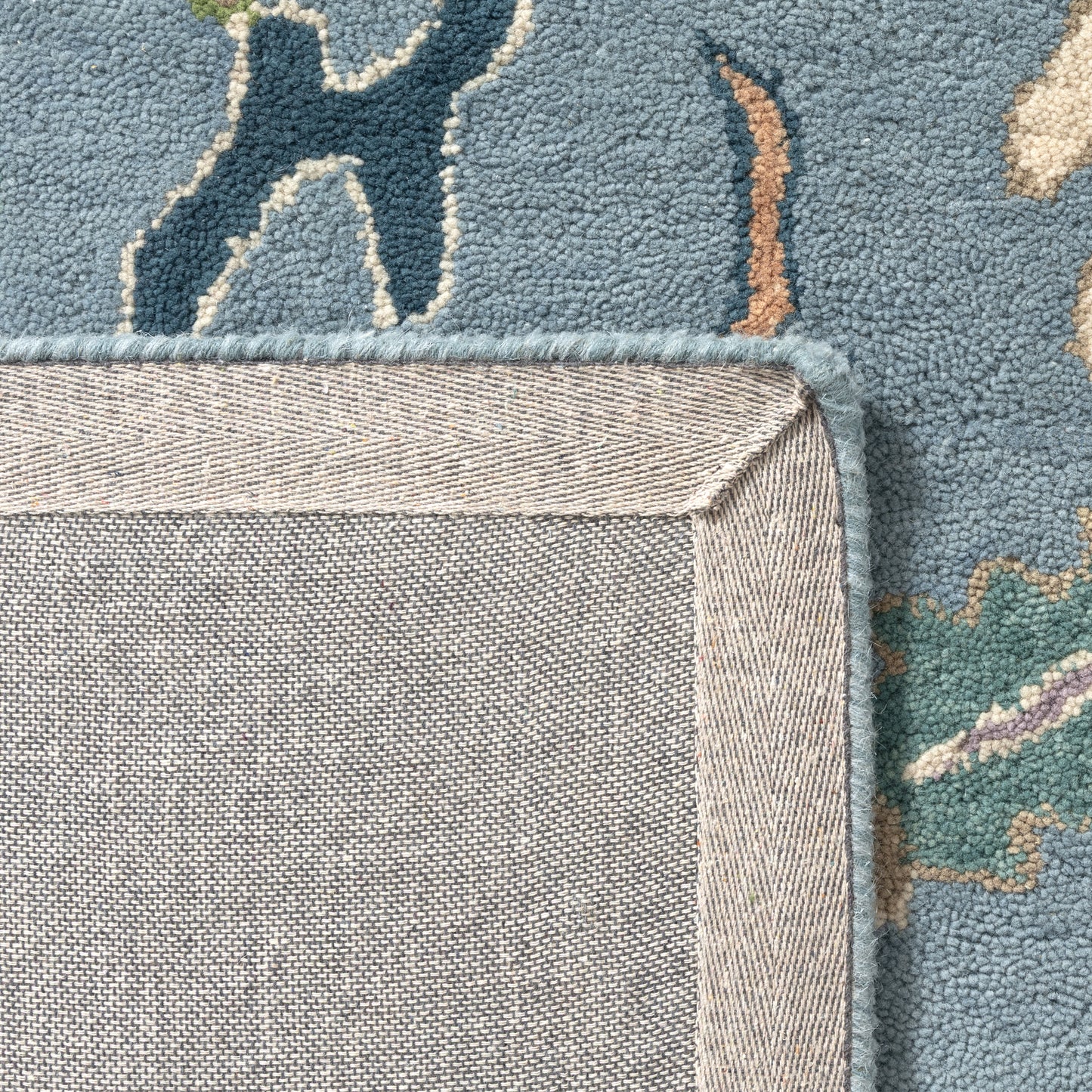 Elize-82943 Vintage Hand-Tufted Blue/Ivory Cotton Indoor Area Rug - LR Home