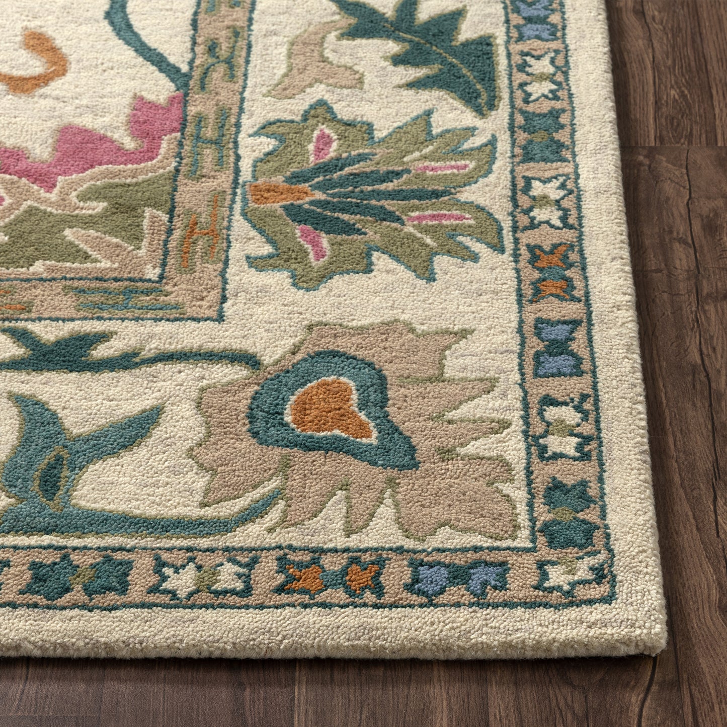 Elize-82945 Vintage Hand-Tufted Cream/Multi Cotton Indoor Area Rug - LR Home