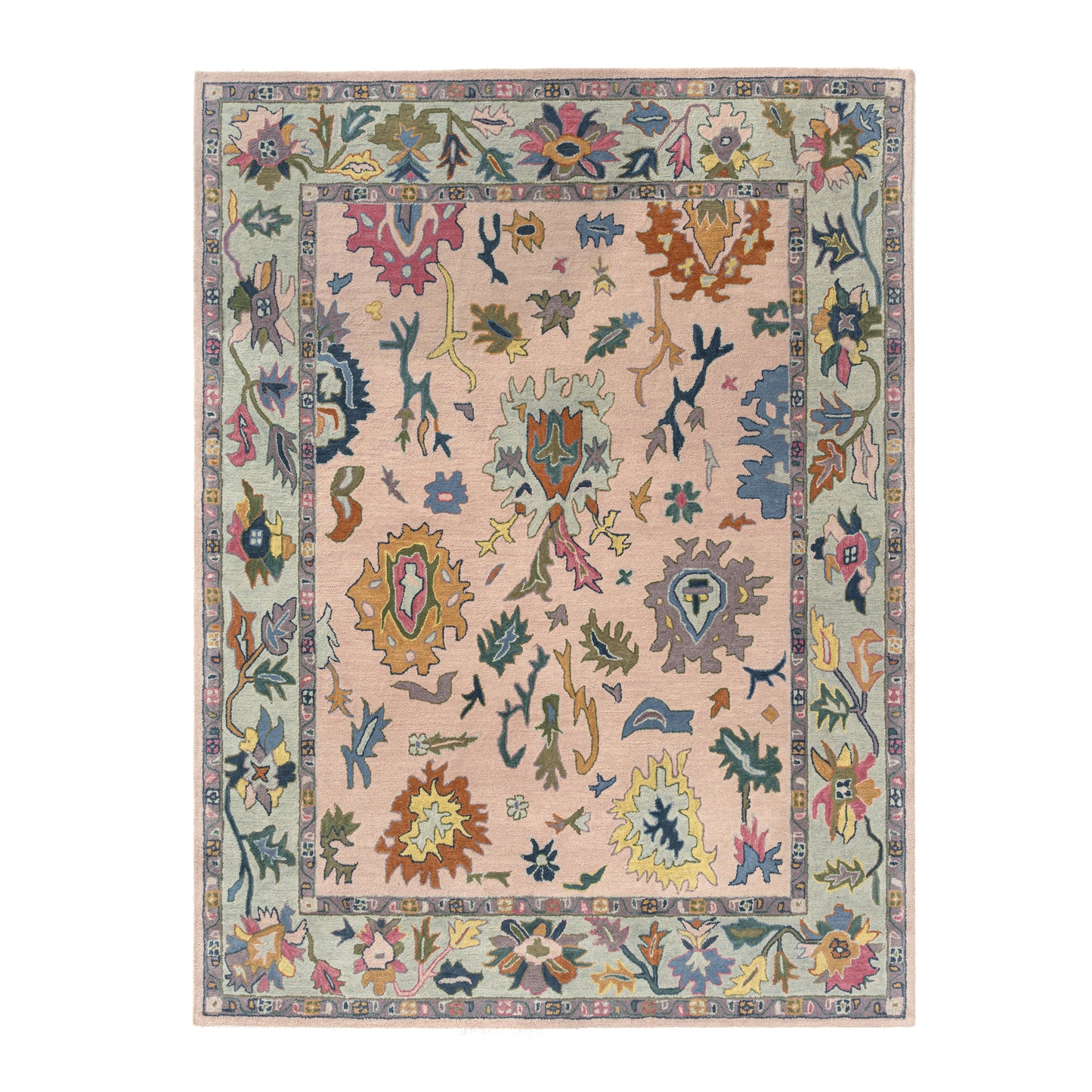 Elize-82946 Vintage Hand-Tufted Pink/Multi Cotton Indoor Area Rug - LR Home