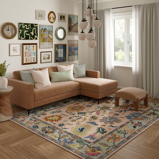 Elize-82946 Vintage Hand-Tufted Pink/Multi Cotton Indoor Area Rug - LR Home