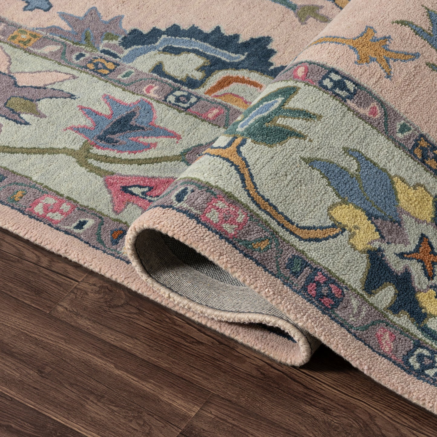 Elize-82946 Vintage Hand-Tufted Pink/Multi Cotton Indoor Area Rug - LR Home