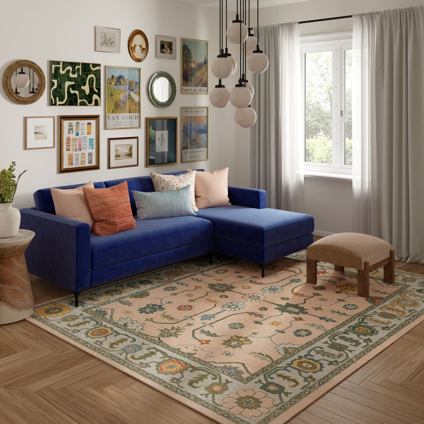 Elize-82947 Vintage Hand-Tufted Pink/Multi Cotton Indoor Area Rug - LR Home