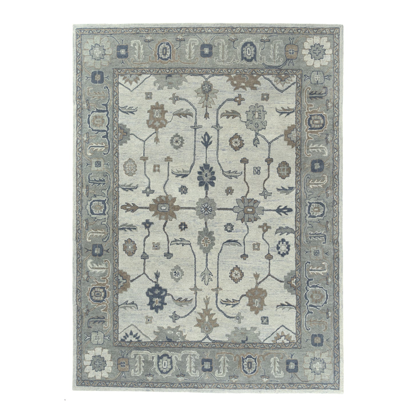 Elize-82948 Vintage Hand-Tufted Blue/Gray Cotton Indoor Area Rug - LR Home