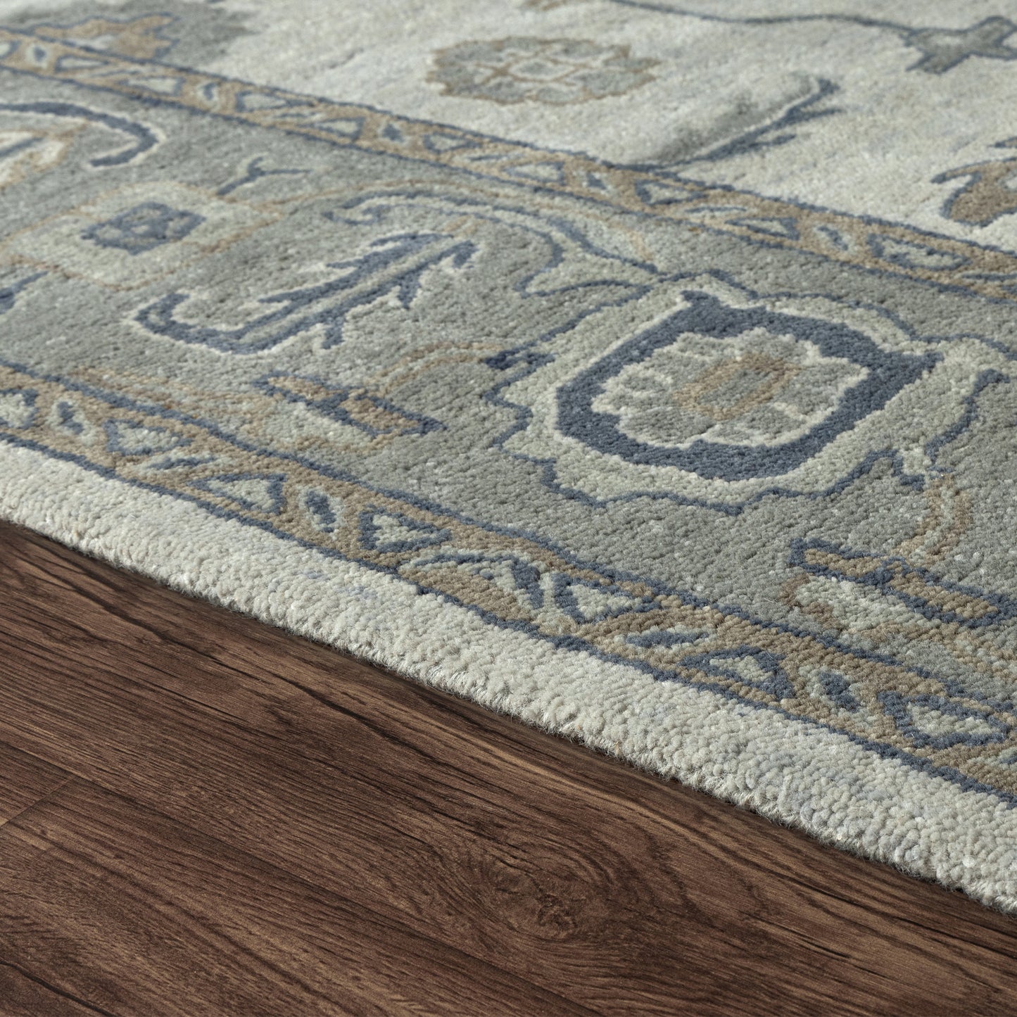 Elize-82948 Vintage Hand-Tufted Blue/Gray Cotton Indoor Area Rug - LR Home