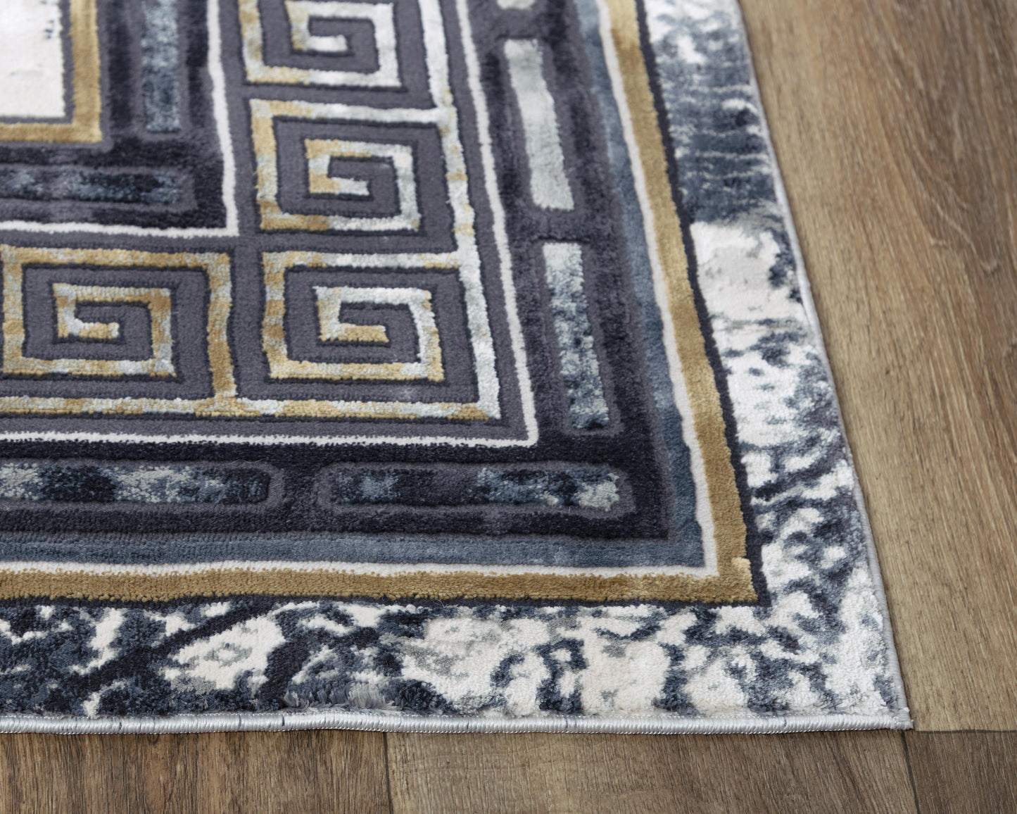 Emerge EMG923 Black/Beige Machine-Made Rug - Rizzy