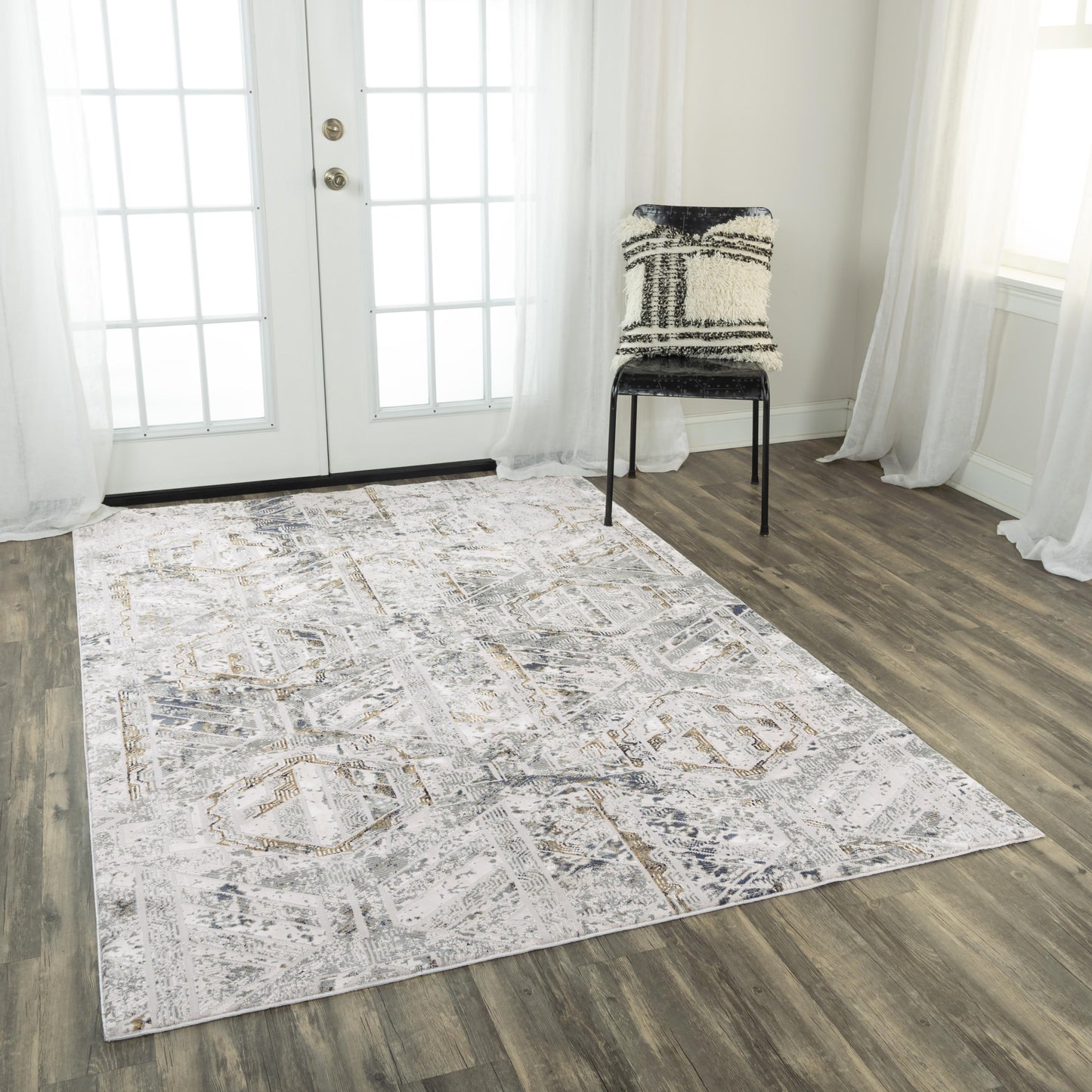 Emerge EMG924 Stone/Beige Power Loomed Rug - Rizzy