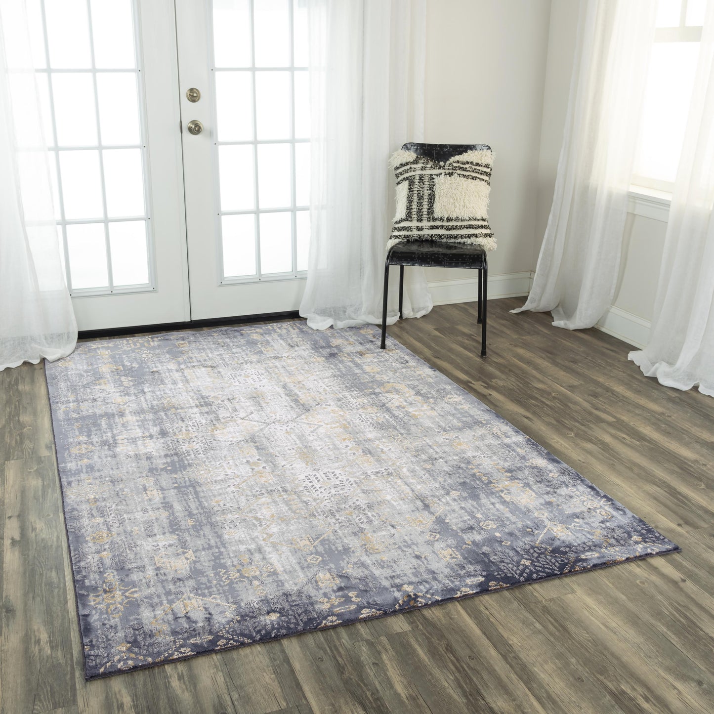 Emerge EMG925 Gold/Charcoal Machine-Made Rug - Rizzy