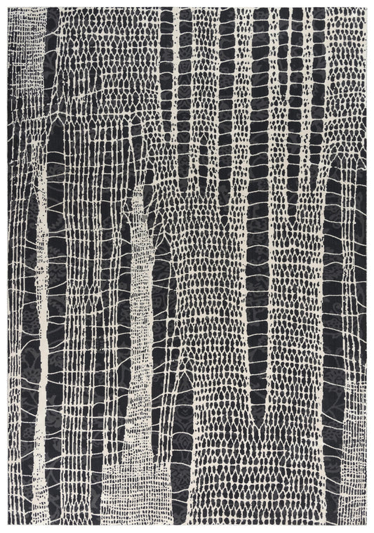 Emerge EMG926 Beige/Black Machine-Made Rug - Rizzy