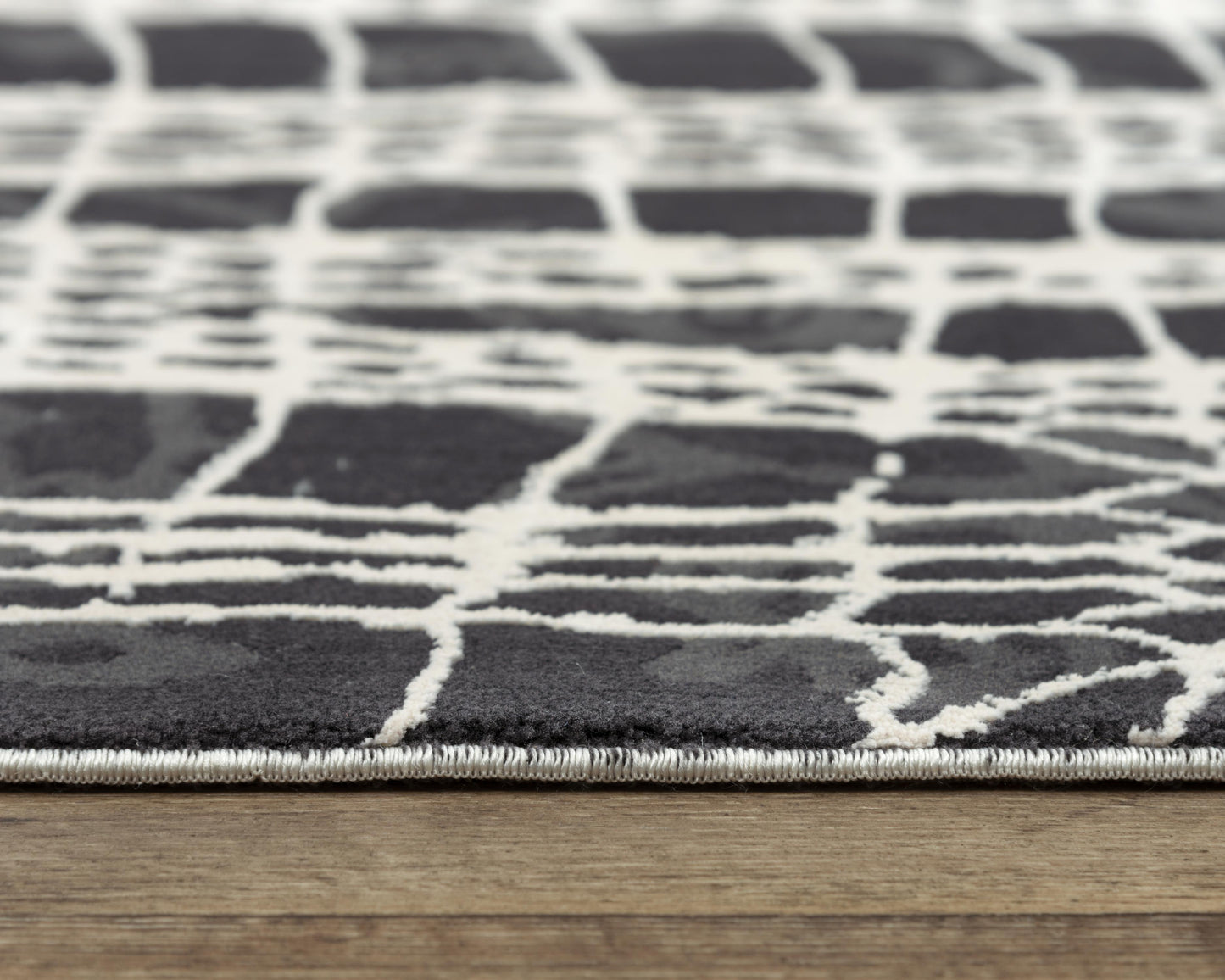 Emerge EMG926 Beige/Black Power Loomed Rug - Rizzy
