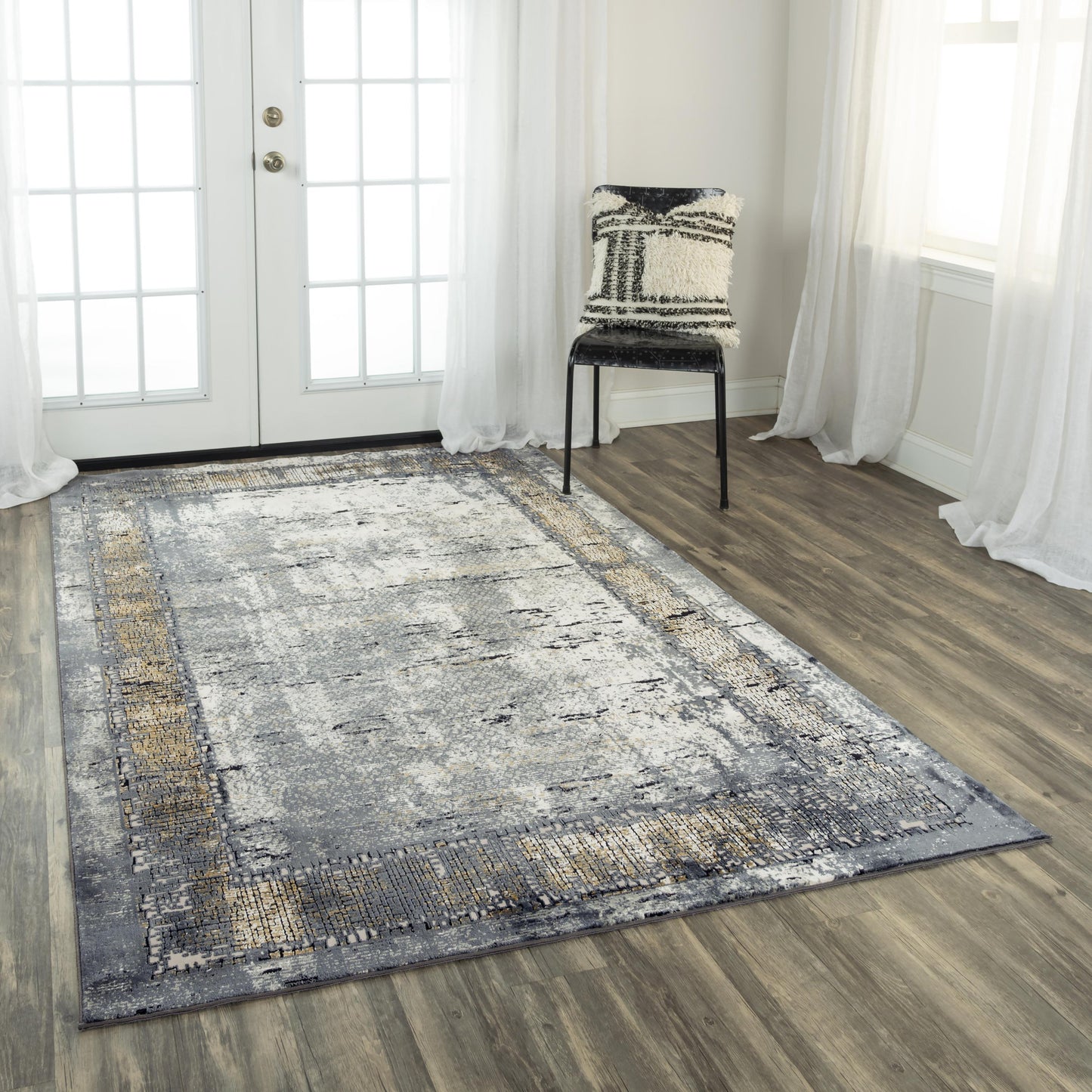 Emerge EMG930 Beige/Charcoal Machine-Made Rug - Rizzy