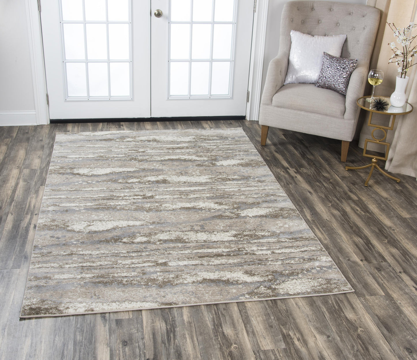 Encore EN7264 Beige Power Loomed Rug - Rizzy
