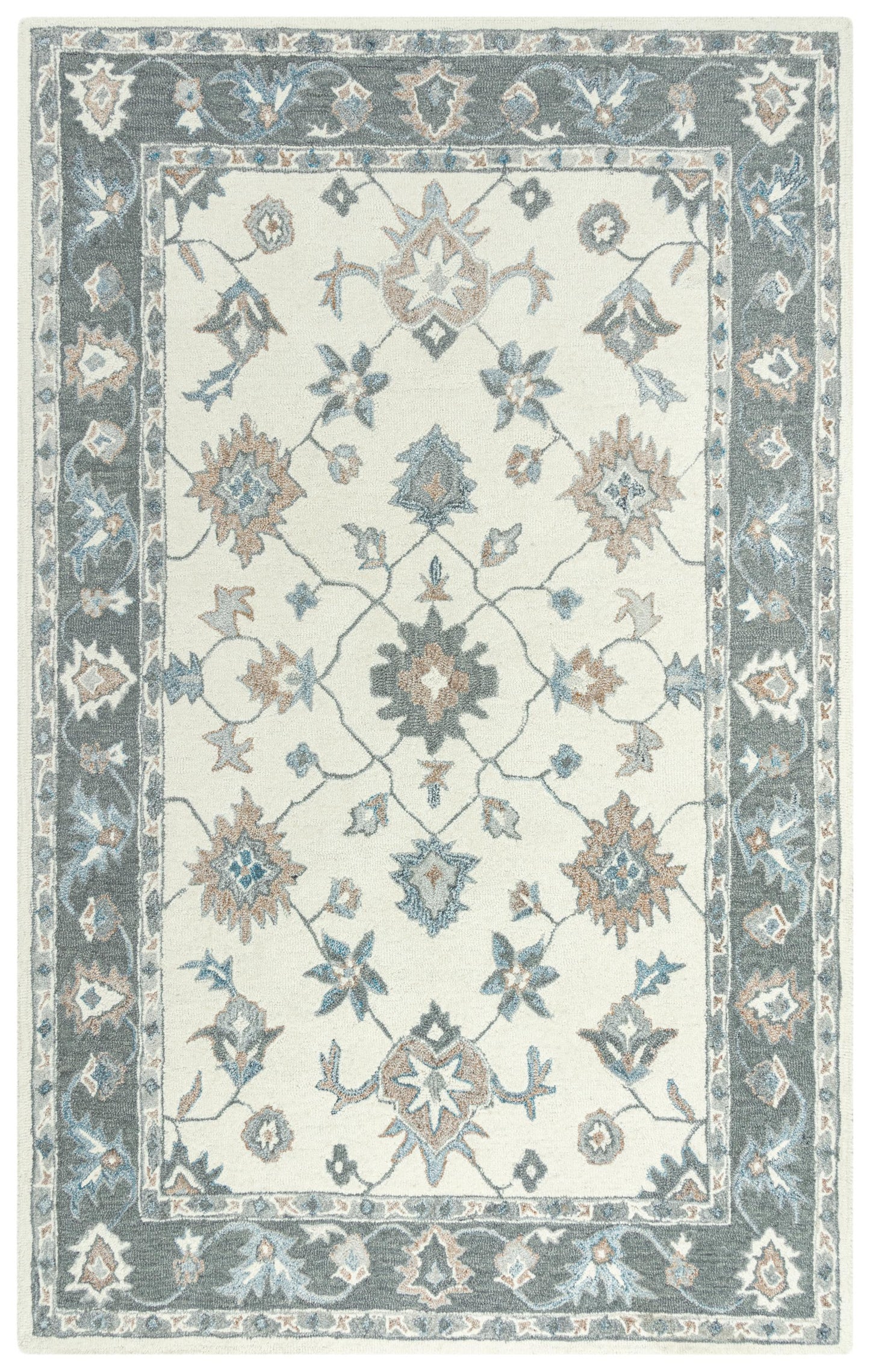 Essence ESS101 Ivory/Gray Hand-Tufted Rug - Rizzy