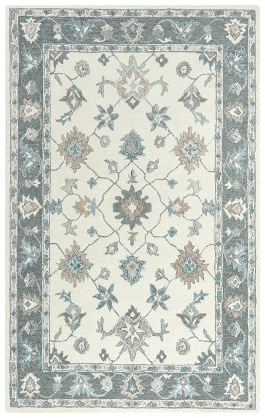 Essence ESS101 Ivory/Gray Hand-Tufted Rug - Rizzy