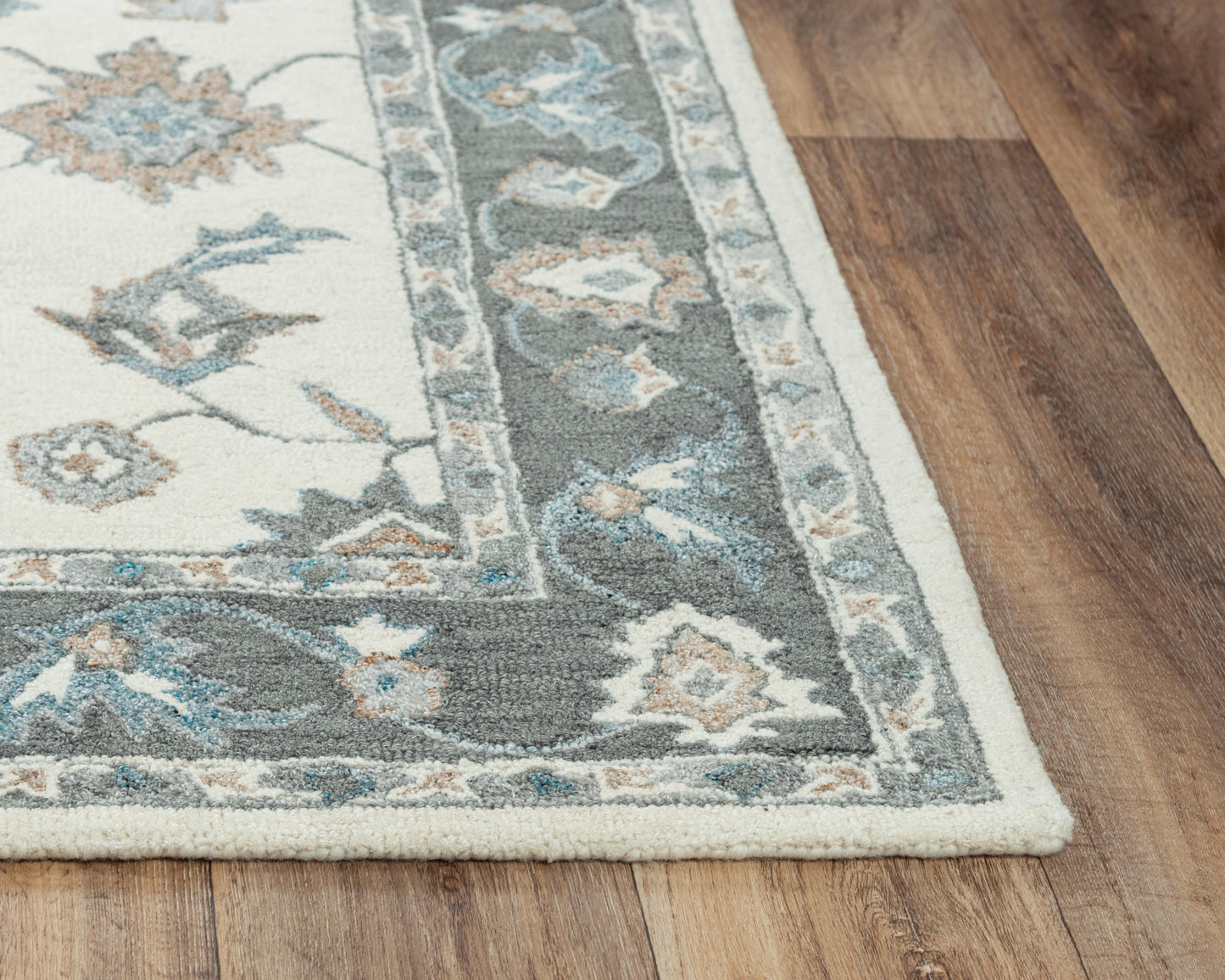 Essence ESS101 Ivory/Gray Hand-Tufted Rug - Rizzy