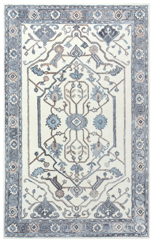 Essence ESS102 Beige/Gray Hand-Tufted Rug - Rizzy