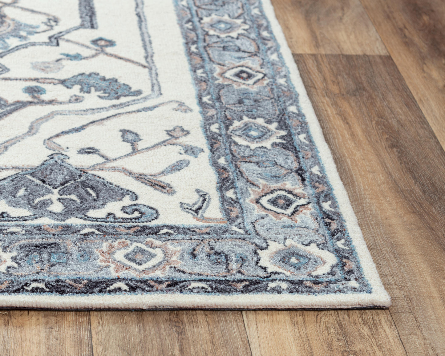 Essence ESS102 Beige/Gray Hand-Tufted Rug - Rizzy