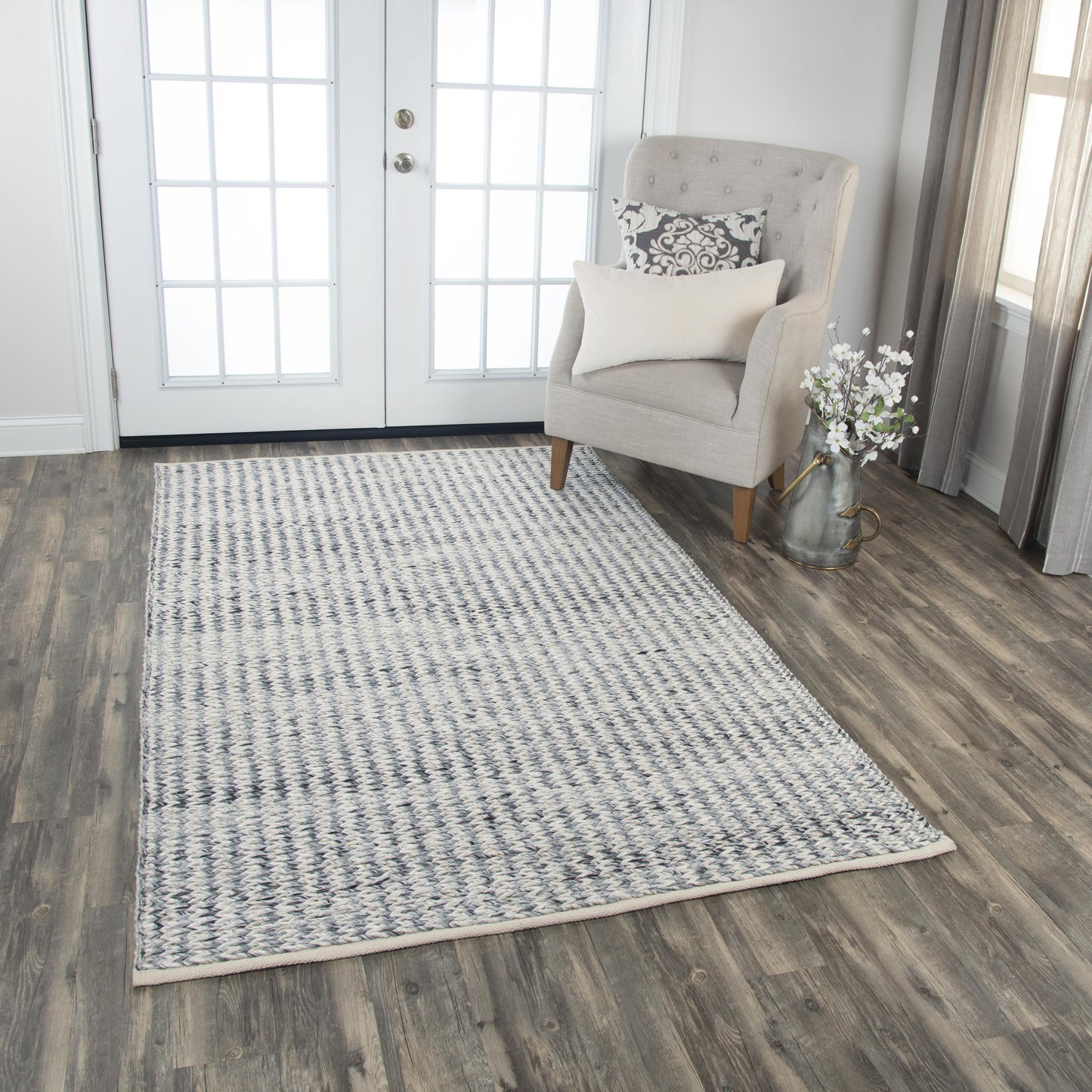 Ewe Complete me EWE103 Beige/Gray Hand-Woven Rug - Rizzy