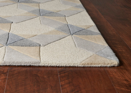 Eternity 1060 Ivory/Grey Elements Hand Tufted Area Rug - KAS