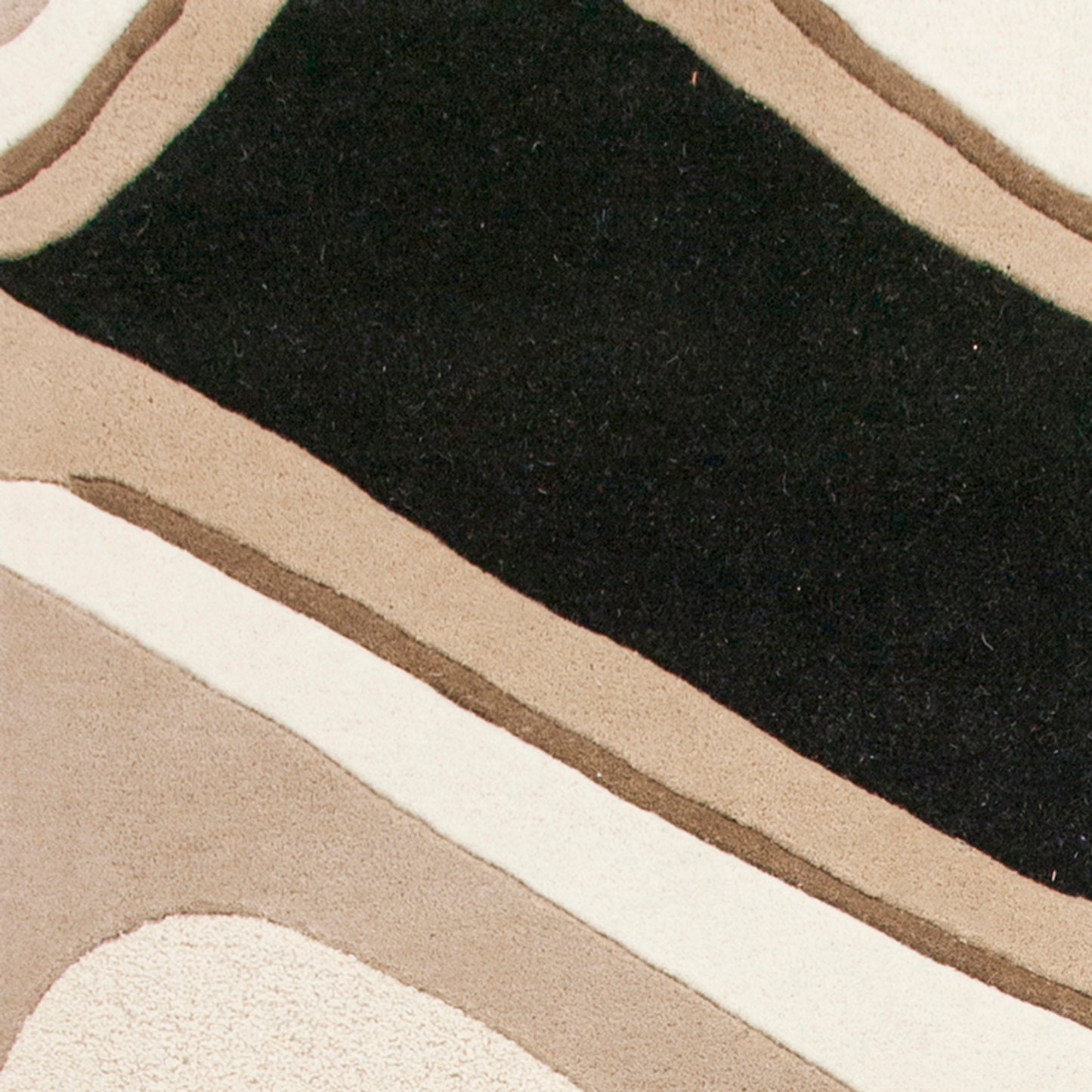 Eternity 1071 Black/Beige Waves Hand Tufted Area Rug - KAS
