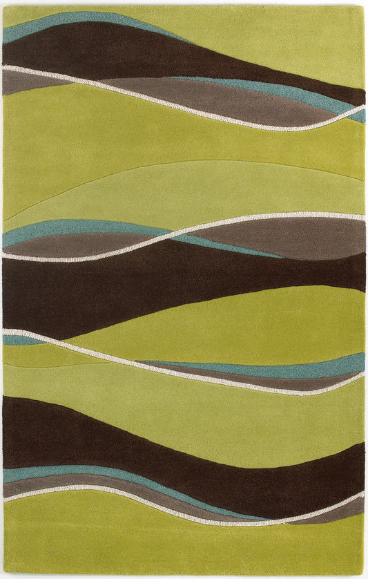 Eternity 1084 Lime/Mocha Landscapes Hand Tufted Area Rug - KAS