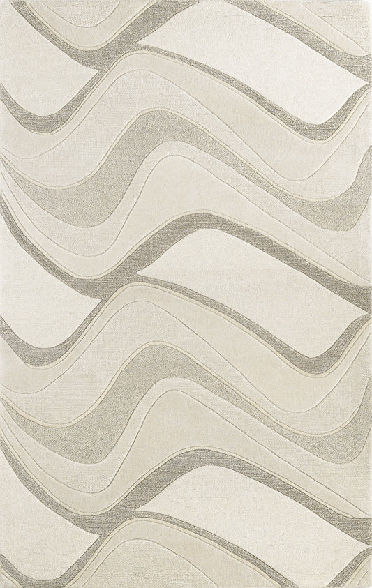 Eternity 1085 Ivory Waves Hand Tufted Area Rug - KAS