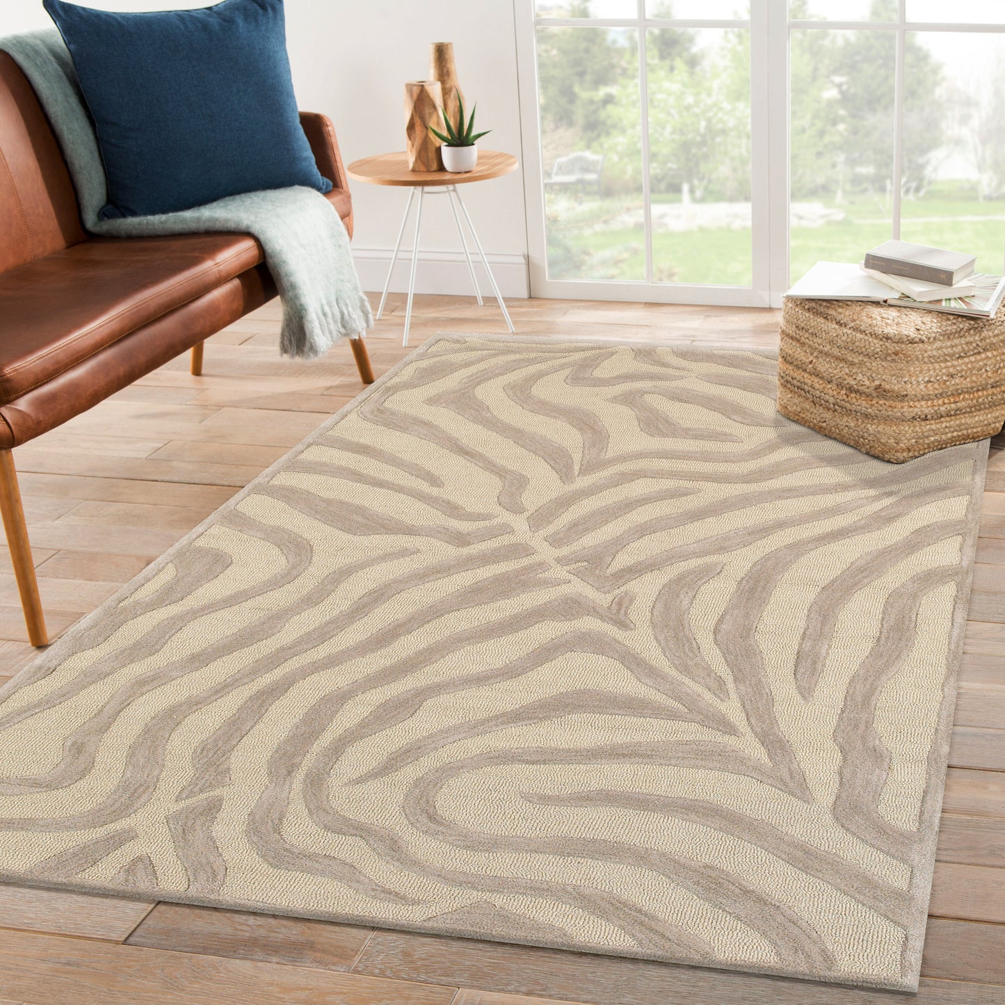 Fashion-02510 Modern Hand-Tufted Taupe/Silver Cotton Indoor Area Rug - LR Home