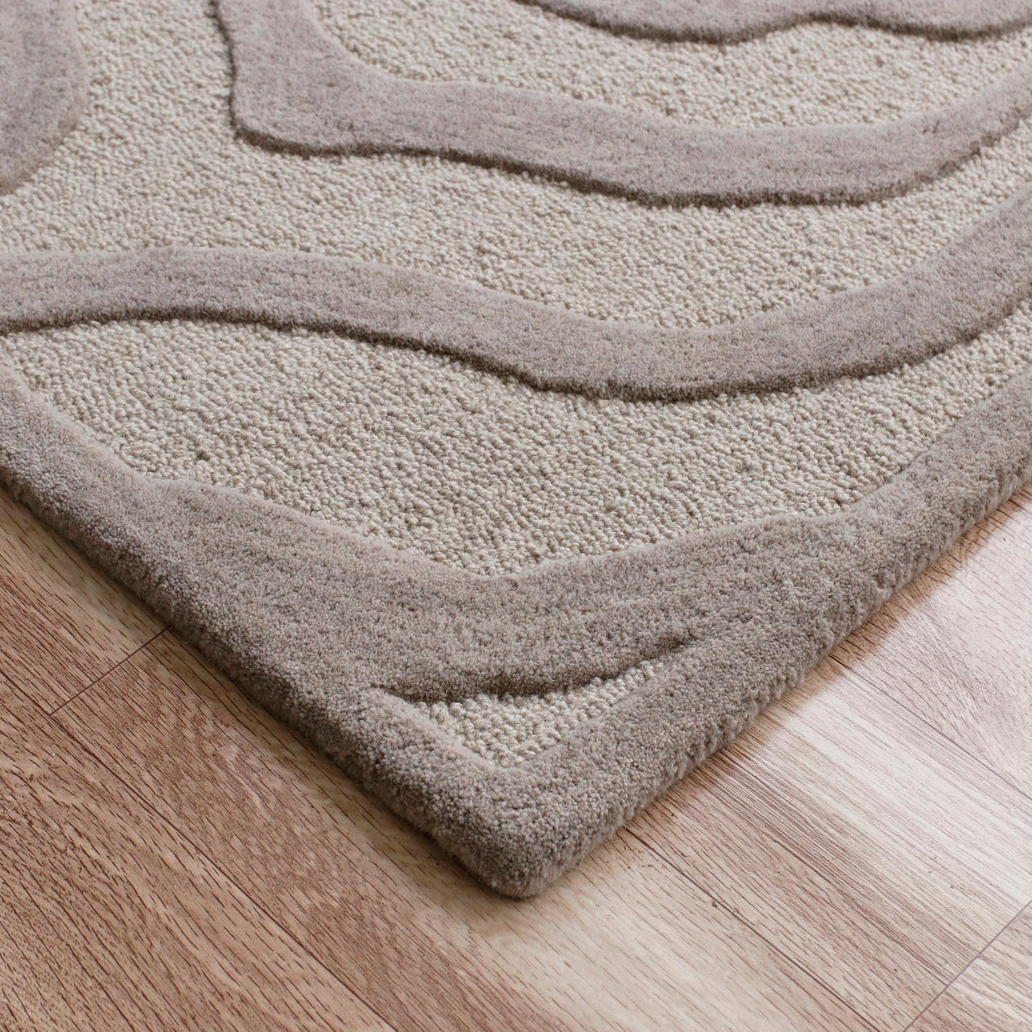 Fashion-02510 Modern Hand-Tufted Taupe/Silver Cotton Indoor Area Rug - LR Home