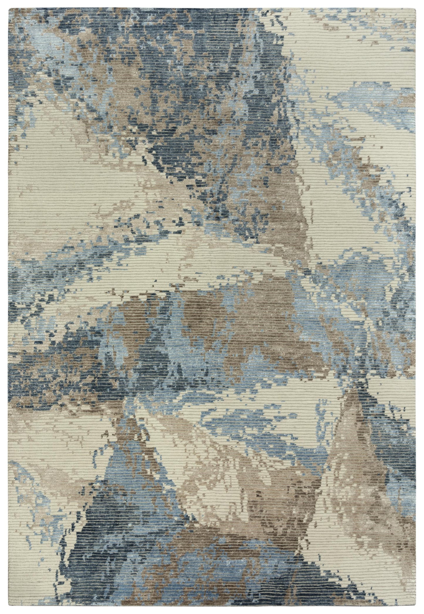 Finesse FIN113 Beige/Blue Hand Knotted Rug - Rizzy