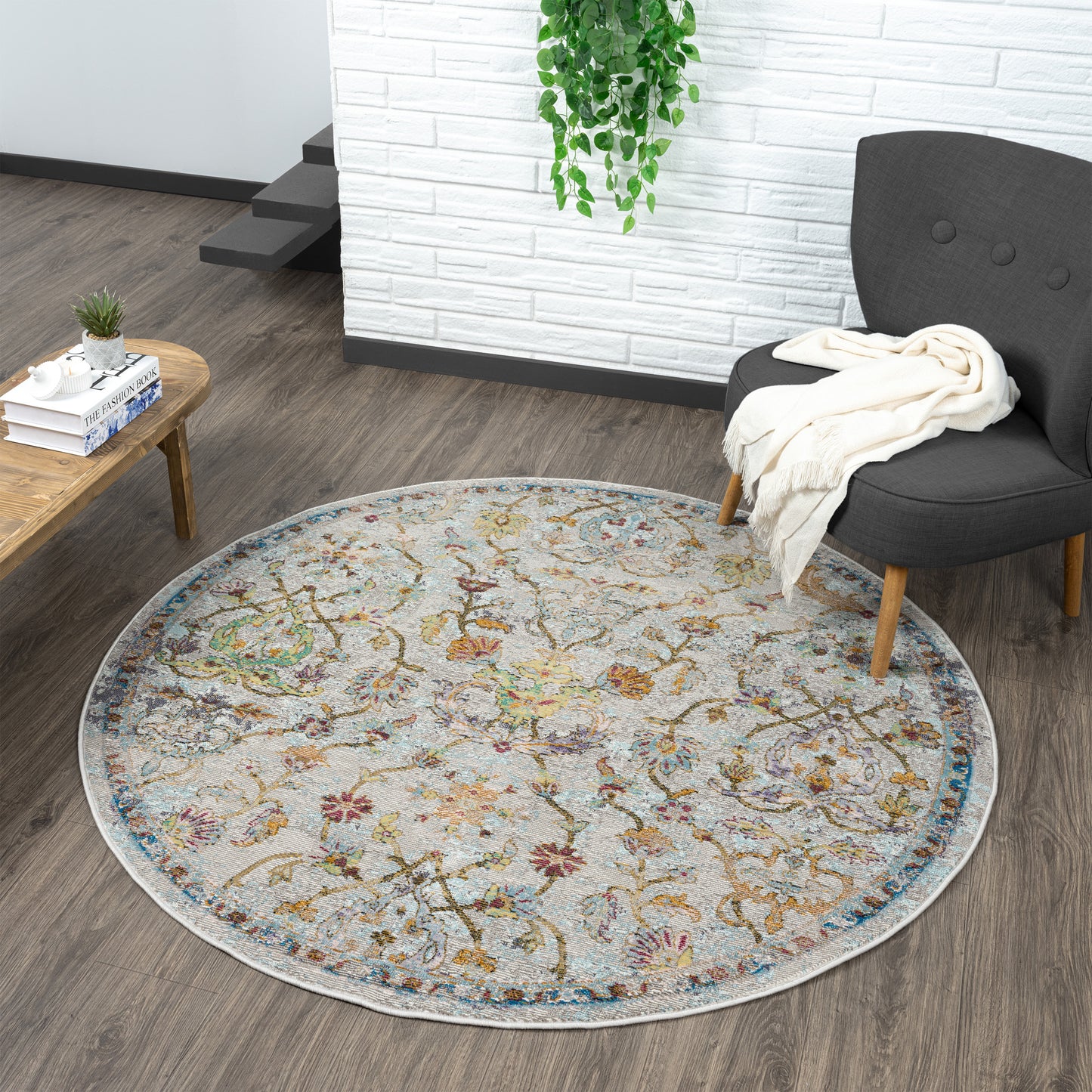 Gala-81271 Farmhouse Power-Loomed Green/Multi Cotton Indoor Area Rug - LR Home