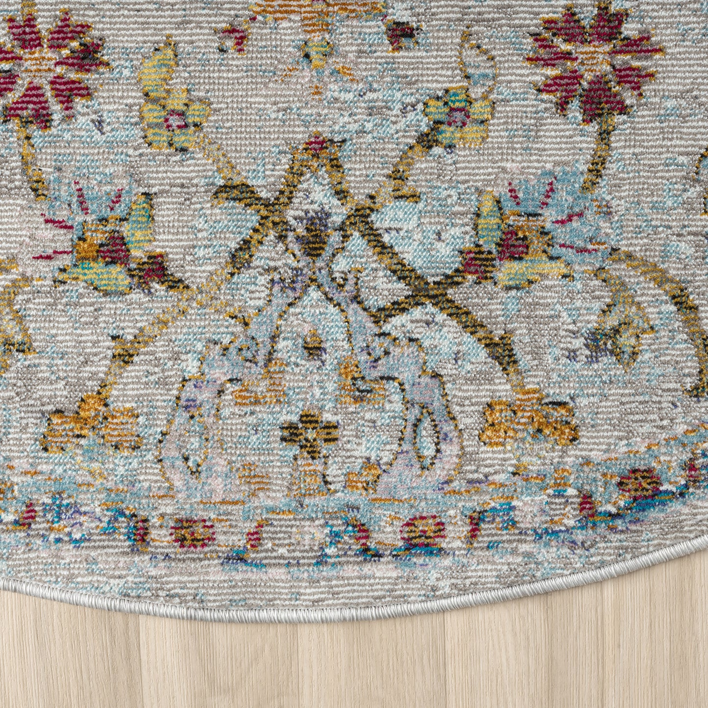 Gala-81271 Farmhouse Power-Loomed Green/Multi Cotton Indoor Area Rug - LR Home