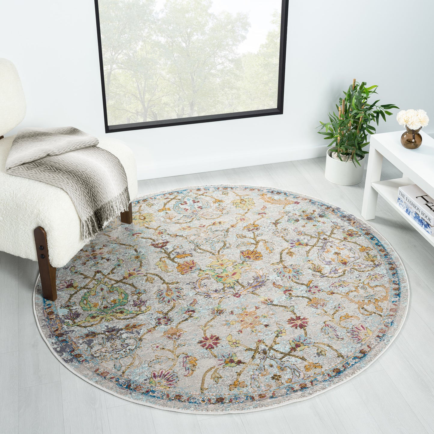 Gala-81271 Farmhouse Power-Loomed Green/Multi Cotton Indoor Area Rug - LR Home