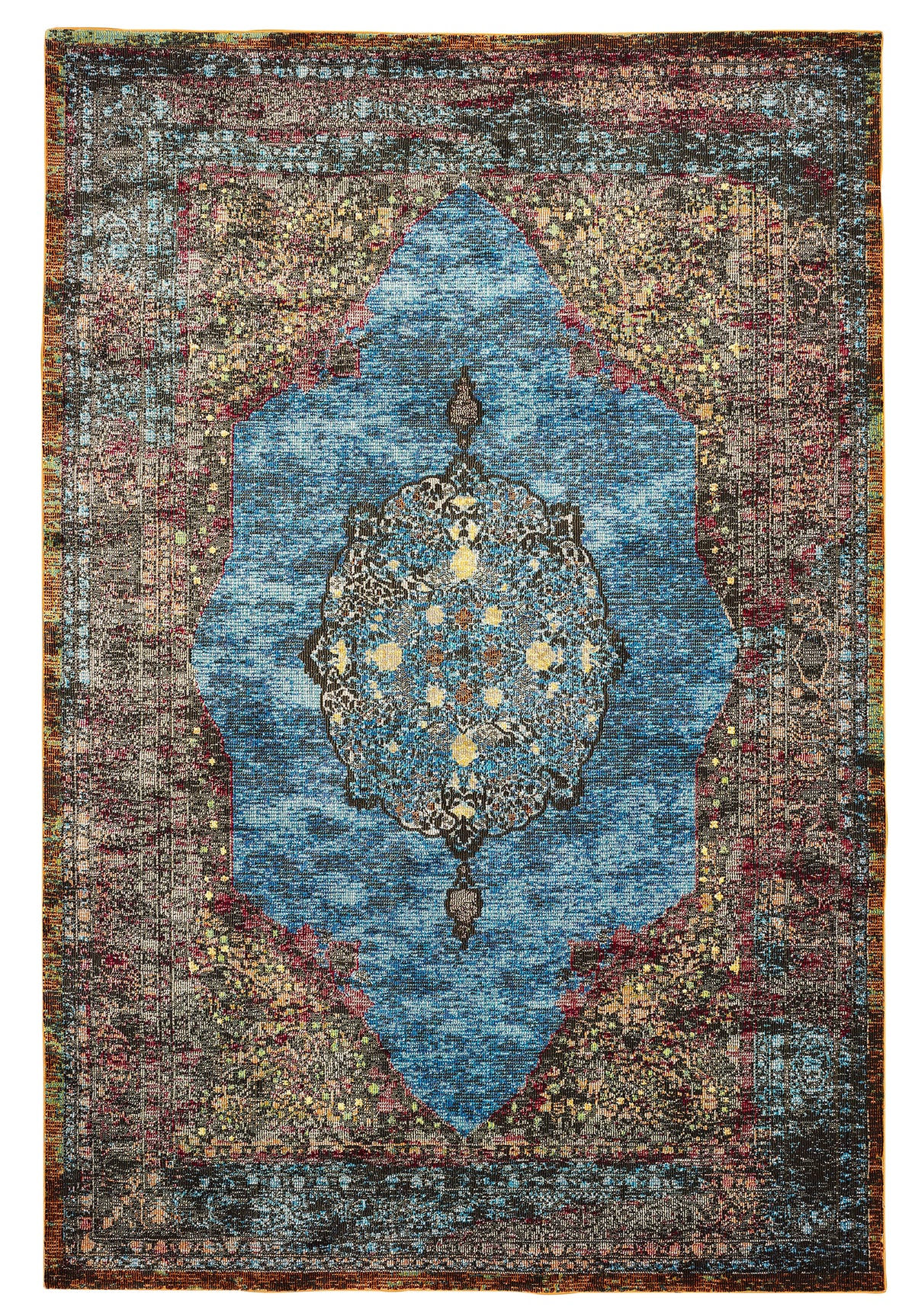 Ox Bay Turquoise/Multicolor Oriental Medallion Indoor Area Rug - Silo view