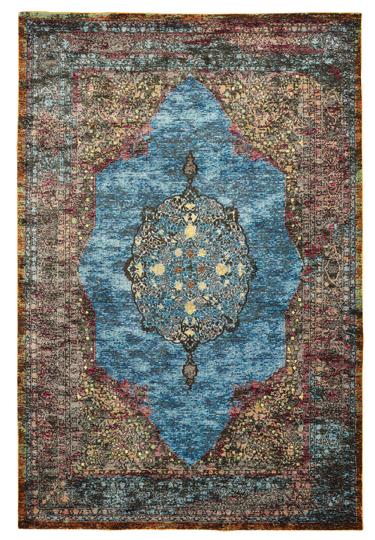 Ox Bay Turquoise/Multicolor Oriental Medallion Indoor Area Rug - Silo view