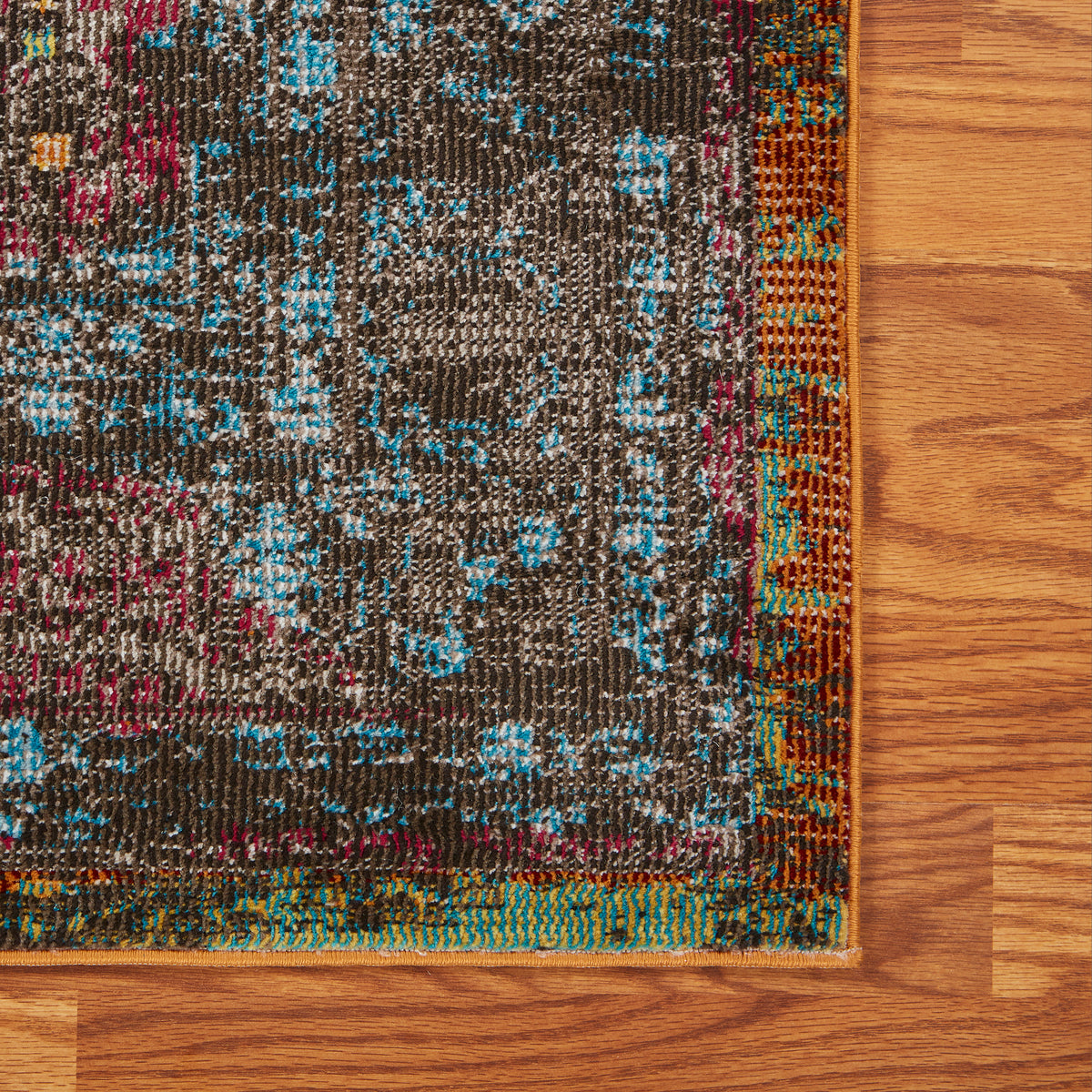 Ox Bay Turquoise/Multicolor Oriental Medallion Indoor Area Rug - corner view