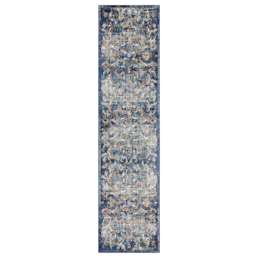 Ox Bay Navy/Multicolor Traditional Jacobean Indoor Area Rug - Silo view