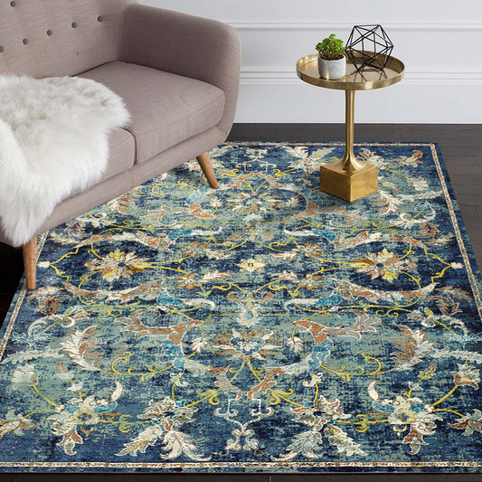 Gala-81273 Farmhouse Power-Loomed Navy Blue/Multi Cotton Indoor Area Rug - LR Home