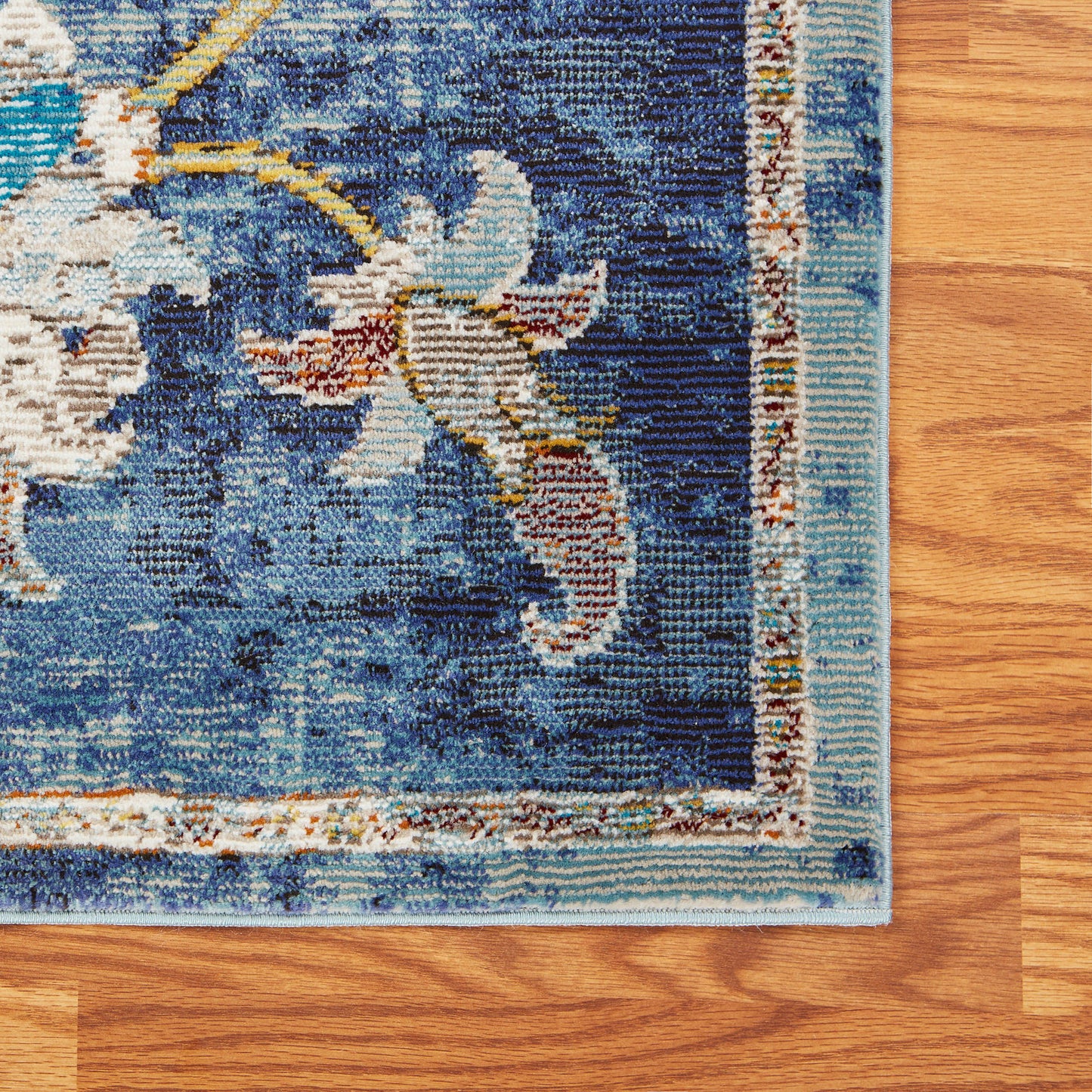 Gala-81273 Farmhouse Power-Loomed Navy Blue/Multi Cotton Indoor Area Rug - LR Home