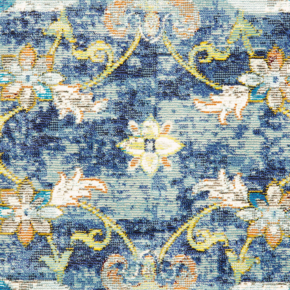 Ox Bay Navy/Multicolor Traditional Jacobean Indoor Area Rug - color swatch