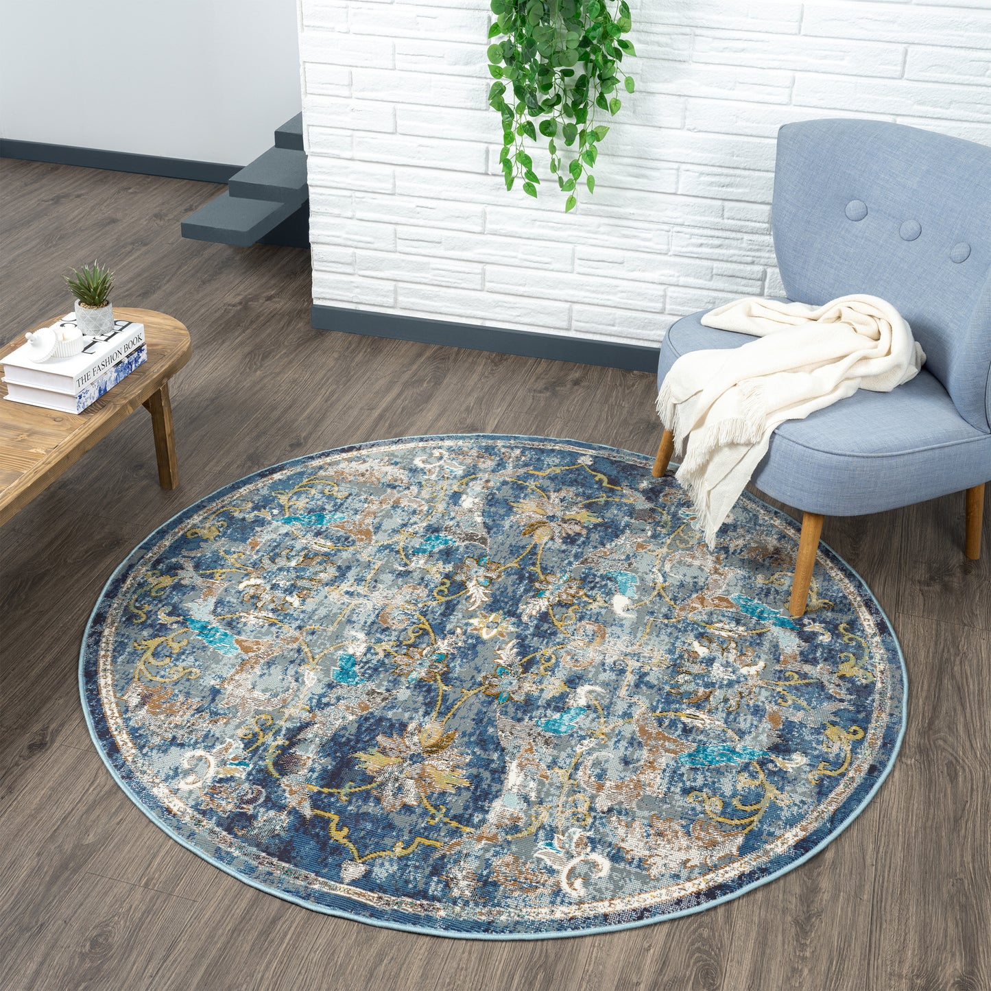 GALAC-81273 Classic/Traditional Machine Made Navy/Multi Polypropylene Indoor Area Rugs - LR Home