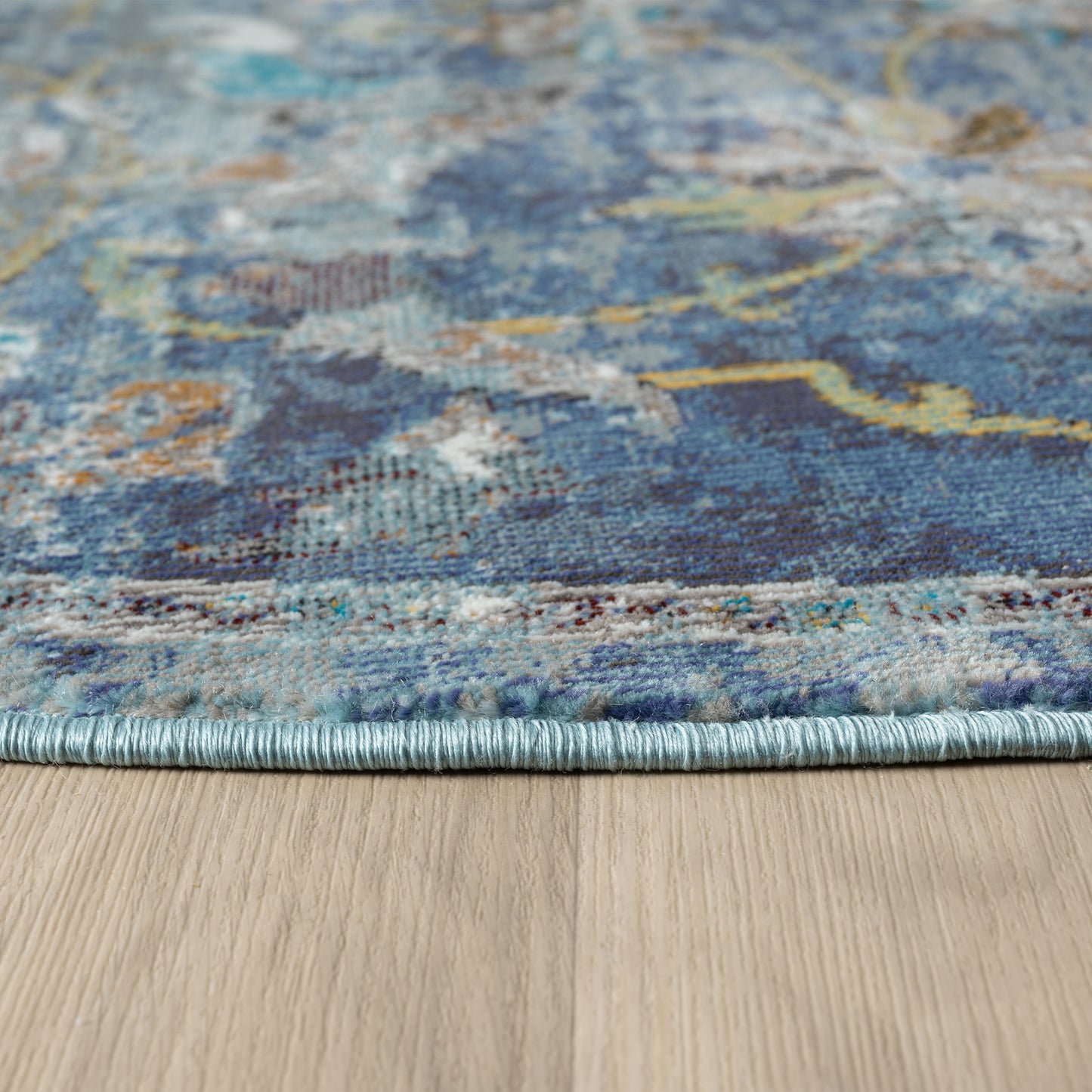 Gala-81273 Farmhouse Power-Loomed Navy Blue/Multi Cotton Indoor Area Rug - LR Home