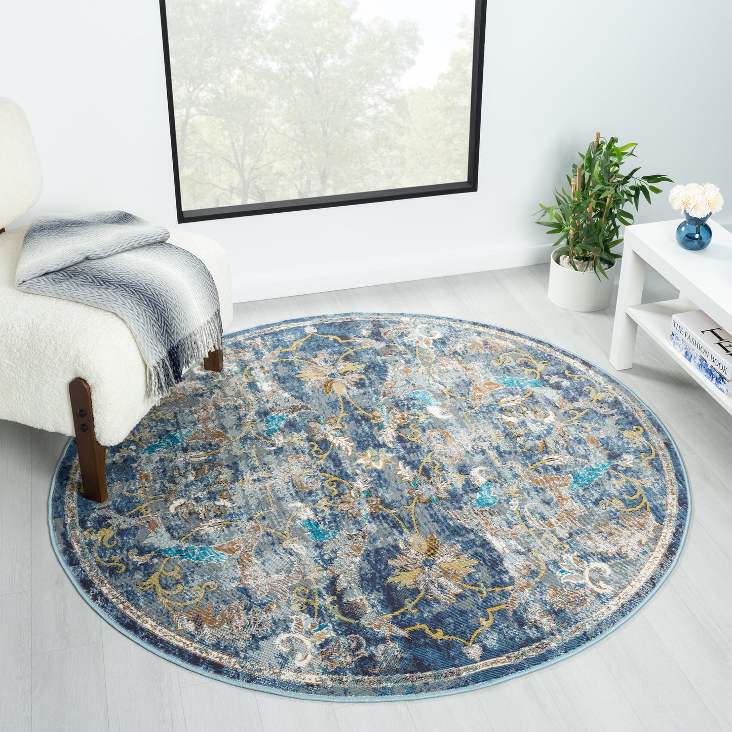 GALAC-81273 Classic/Traditional Machine Made Navy/Multi Polypropylene Indoor Area Rugs - LR Home