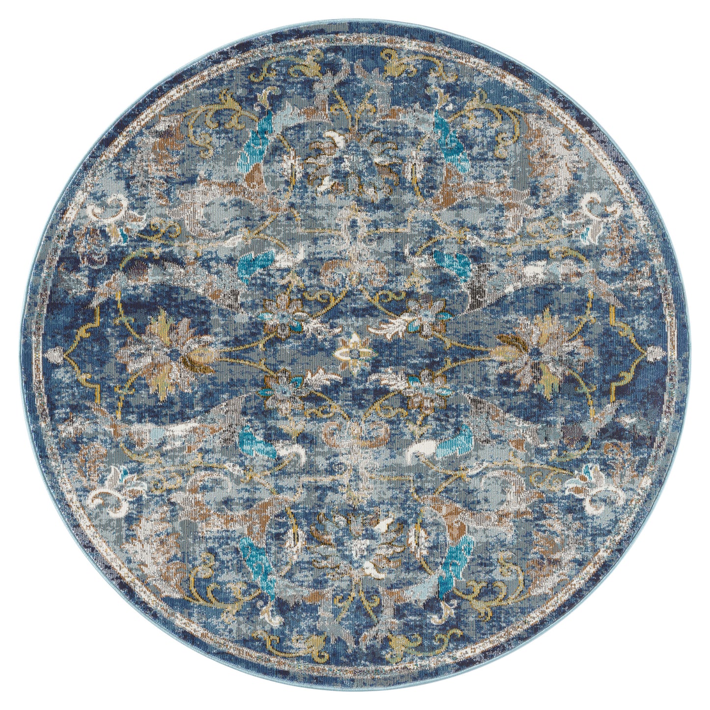 GALAC-81273 Classic/Traditional Machine Made Navy/Multi Polypropylene Indoor Area Rugs - LR Home