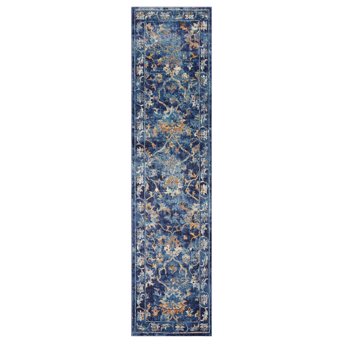 Ox Bay Indigo Blue/Multicolor Oriental Floral Indoor Area Rug - Silo view