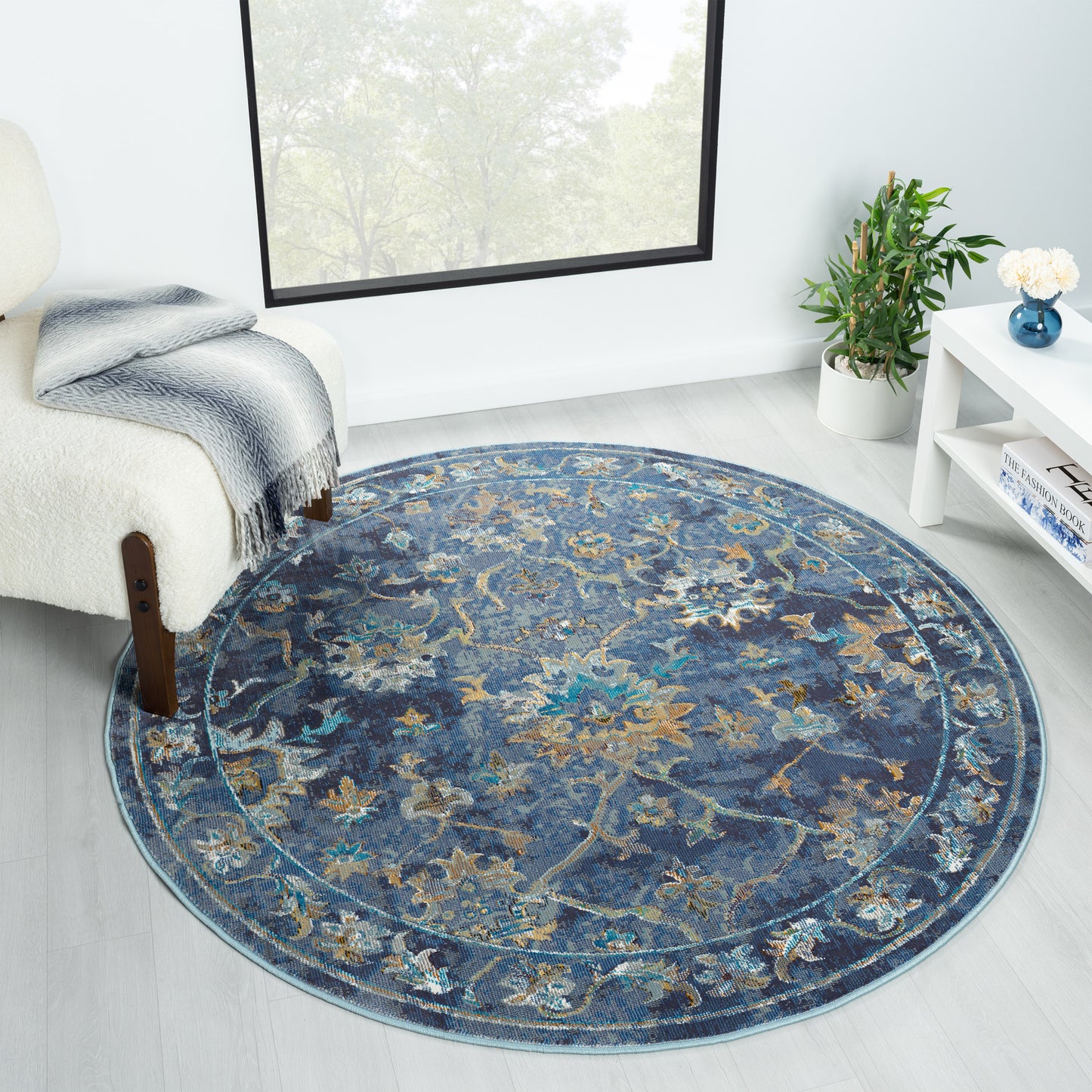 GALAC-81275 Classic/Traditional Machine Made Indigo/Multi Polypropylene Indoor Area Rugs - LR Home