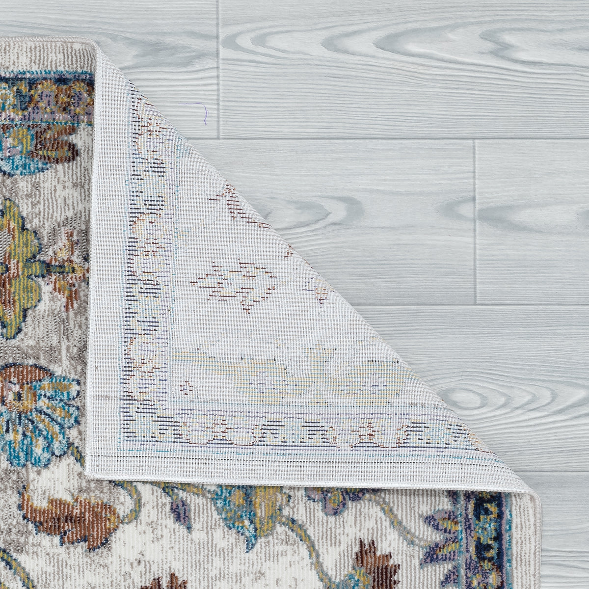 Galaxy Ivory/Blue Abstract Indoor Area Rug - close-up detail